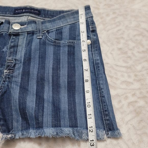 Rock & Republic Lolita Freedom Rock Stars Stripes Denim Jean Shorts Size 6 - Picture 12 of 14